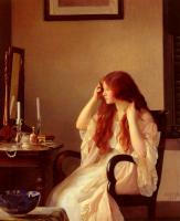 William McGregor Paxton - Girl Combing Her Hair